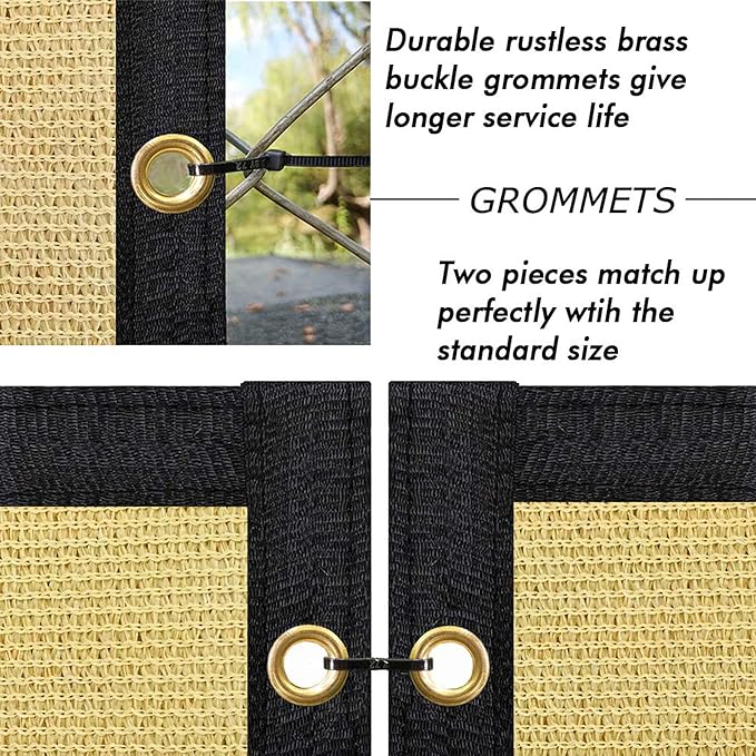 UPGRADE Privacy Fence Screen 5'x9' Sand Outdoor 90% Visibility Blockage 170 GSM Mesh Shade Cover Panels for Backyard,Balcony,Home Decoration with Zip Ties,Customized Avaliable