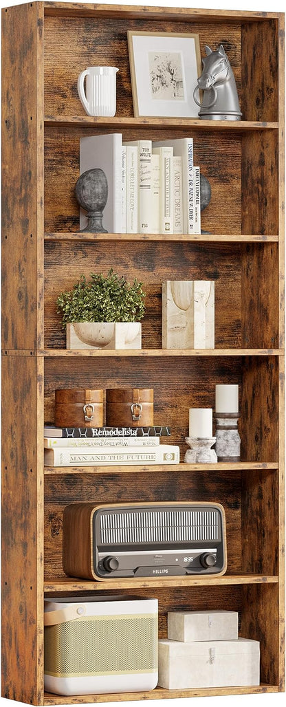 IRONCK Industrial Bookshelves and Bookcases Floor Standing 6 Shelf Display Storage Shelves 70 in Tall Bookcase Home Decor Furniture for Home Office, Living Room, Bed Room, Vintage Brown