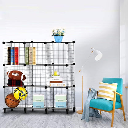 HOMIDEC Cube Storage, Storage Shelves 9 Cube Bookshelf Bookcase Closet Organizer and Storage Wire Storage Cube Multi-Use DIY Storage Cube Shelf for Books, Toys, Clothes, Tools