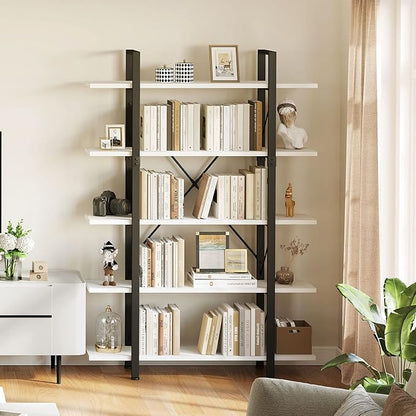 YITAHOME 5 Tier Bookshelf, Freestanding 5 Shelf Bookcases and Bookshelves, Modern Minimalist Furniture Open Display Storage Shelves Books Organizer for Living Room Bedroom Home Office, White