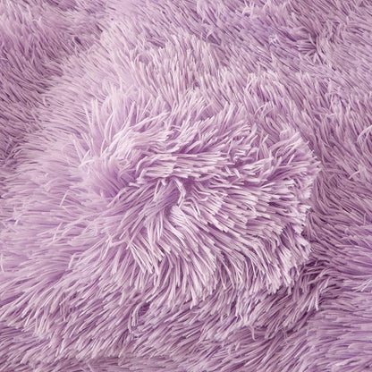 FOPPA Lilac fluffy Comforter Cover Set king- Ultra Soft fluffy lilac Bedding Sets 3 Pieces (1 Duvet Cover + 2 Pillow case) pink fluffy bed set (Lilac, King)