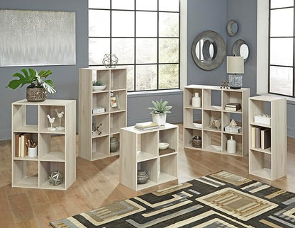 Signature Design by Ashley Socalle Modern 6 Cube Storage Organizer or Bookcase, Whitewash