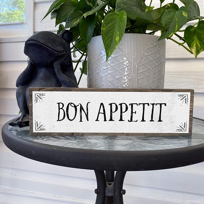 Kitchen Wood Signs (Medium - Wood And Metal, Bon Appetit)