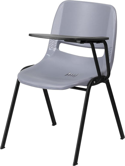 Flash Furniture HERCULES 5 Pack Gray Ergonomic Shell Chair with Left Handed Flip-Up Tablet Arm