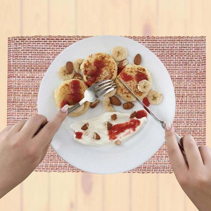 Urban Villa Two Tone Placemat Cotton Tablemat 14x20 (Set of 6) Fall