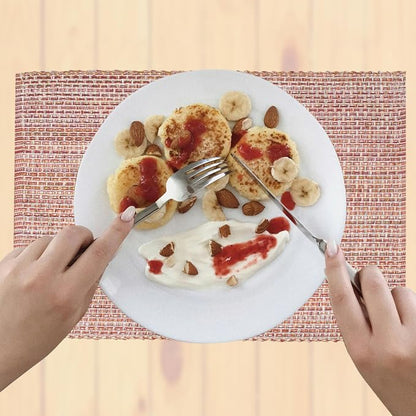 Urban Villa Two Tone Placemat Cotton Tablemat 14x20 (Set of 6) Fall