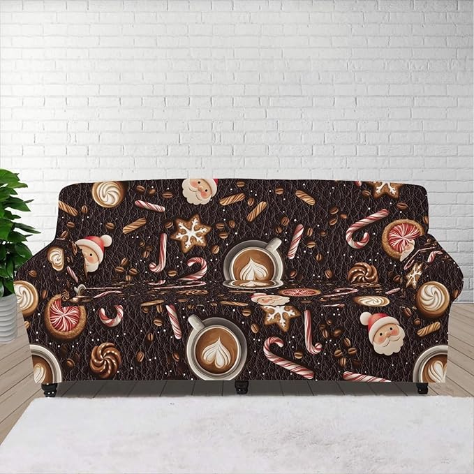 FKELYI Christmas Sofa Slipcover Washable Sofa Couch Cover Comfortable Furniture Protector with Elastic Bottom Stretch Sofa Slipcovers XL