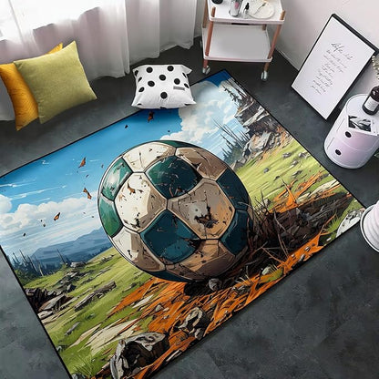 Football Rug for Boys Bedroom - Kids Rug Football Rug Basketball Rugs for Teen Boys Bedroom Football Carpet for Boys Bedroom Football Rugs for Boys Girls Sports Room,3'×5'