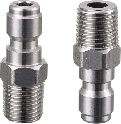 Tool Daily Pressure Washer Coupler, Quick Connect Plug, 1/4 Inch Male NPT Fitting, 5000 PSI, 2-Pack