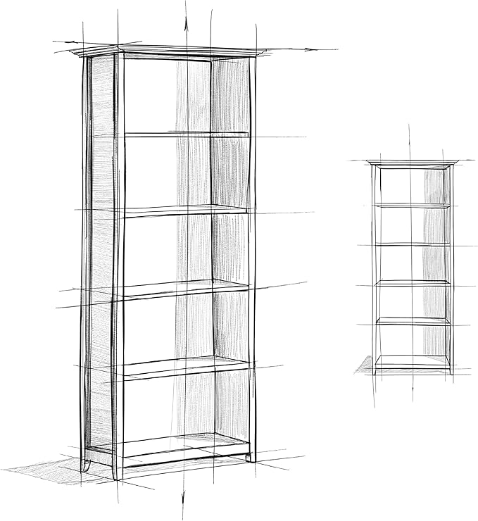 SIMPLIHOME Amherst SOLID WOOD 30 Inch Wide Transitional 5 Shelf Bookcase in Rustic Natural Aged Brown, for The Living Room, Study Room and Office