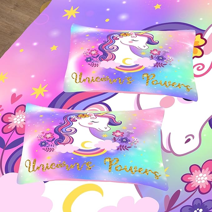 Tailor Shop Unicorn Comforter Sets Twin Size,Unicorn Bedding Sets for Girls Kids Teens with 1 Pillowcase…