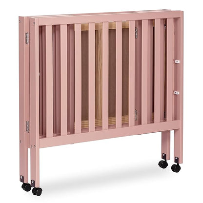 Jett Non-Full Size Folding Convertible Crib, Lightweight Portable Crib, Three Adjustable Mattress Height Settings, Easy to Fold Travel Crib, 1.5” Mattress Pad Included
