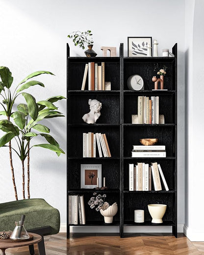 6-Tier Bookshelf, 66.9 Inches Floor Standing Bookcase, Display Storage Shelf, Corner Shelf, Home Decor Furniture for Home Office, Living Room, Bedroom, Black 01104XBC