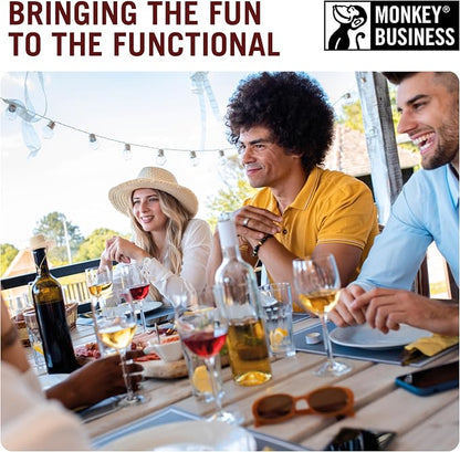 Monkey Business Howdy - 2-Pack Cowboy Hat Wine Stoppers – Fun Silicone Bottle Stoppers Keep Wine Fresh – Novelty Kitchen Gadgets & Cute Wine Accessories