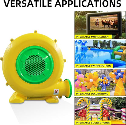 750W Bounce House Blower, Powerful Air Blower for Inflatable, Portable Inflatable Bubble House Blower Pump Fan for Inflatable Bouncy Castle, Jumper, Water Slide, Blower Corded(750 Watt 1HP)