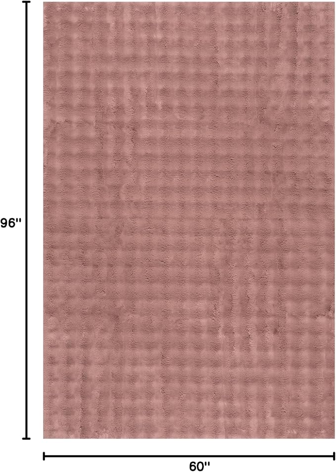 nuLOOM Jeni Checkered 5x8 Machine Washable Area Rug for Living Room Bedroom Dining Room Kitchen, Burgundy