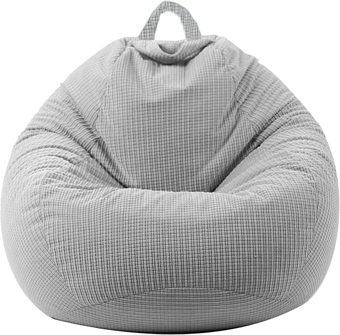 Stuffed Animal Storage Bean Bag Chair Cover (No Filler) Washable Ultra Soft Corduroy Bean Bag Cover for Organizing Plush Toys, Bean Bag for Adults