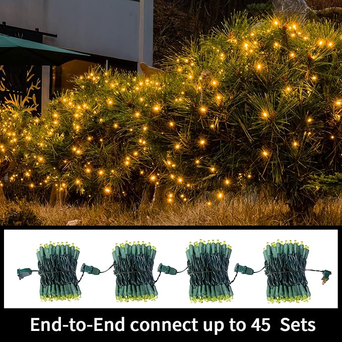100 Count Yellow - String Lights - 21.6FT LED Christmas Lights, Mini led Lights for Indoor Outdoor Home Holiday Party Wedding Independence Day Decoration