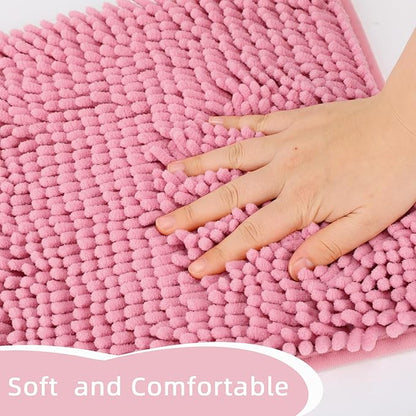 Locker Rug school girl rugs Carpet Chenille 100% Microfiber Locker Carpet with Non Skid Backing Locker Decorations (Pink, 10X10)