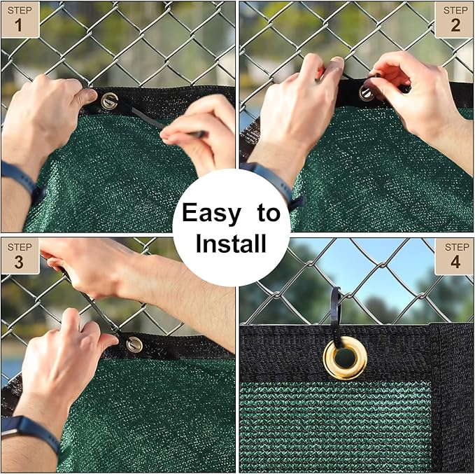 UPGRADE Privacy Fence Screen 3'x23' Dark Green Outdoor 90% Visibility Blockage 170 GSM Mesh Shade Cover Panels for Backyard,Balcony,Home Decoration with Zip Ties,Customized Avaliable