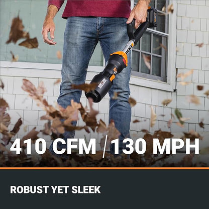 Worx Nitro WG543.9 20V LEAFJET Leaf Blower Cordless with Battery and Charger, Blowers for Lawn Care Only 3.8 Lbs., Cordless Leaf Blower Brushless Motor– Tool Only