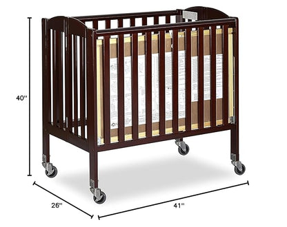 3-in-1 Folding Portable Crib, Espresso, Large
