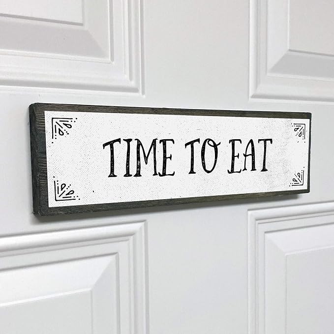 Kitchen Wood Signs (Medium - Wood And Metal, Time To Eat)