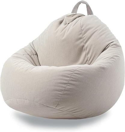 Stuffed Animal Storage Bean Bag Chair Cover (No Filler) Washable Ultra Soft Corduroy Bean Bag Cover for Organizing Plush Toys, Bean Bag for Adults