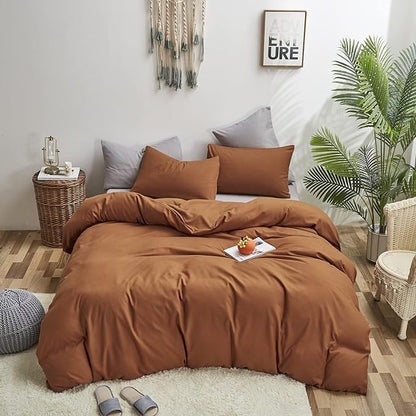 Comforter Set, Pumpkin Color, Bedding Set for Women Girls, Full 3 PCS, Breathable Soft Bedroom Collection