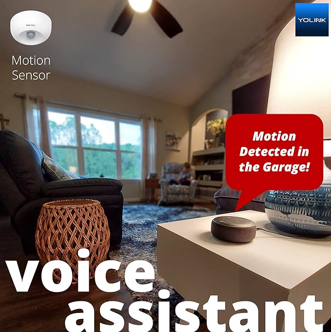 YoLink LoRa 1/4 Mile Wireless Range Smart Motion Detector, Indoor Motion Sensor, Motion Detector, Alexa, IFTTT, YoLink Hub Required