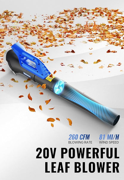 WILD BADGER POWER 20V Weed Wacker, Leaf Blower, Wheeled Edger Kit Electric with 2 * 2Ah Battery & Charger, String Trimmer, Lightweight, Adjustable Telescopic Shaft, Fast-Charging