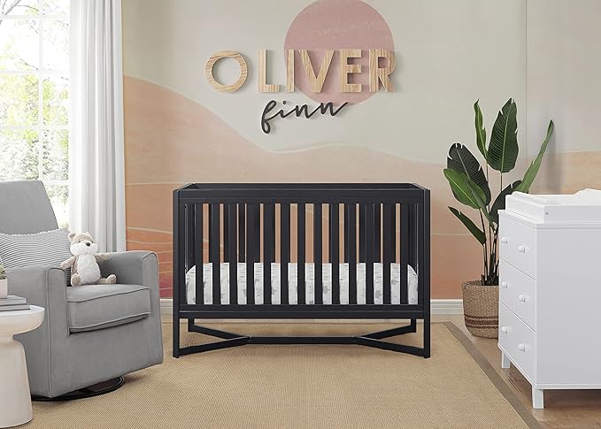 Delta Children Tribeca 4-in-1 Baby Convertible Crib, Midnight Grey