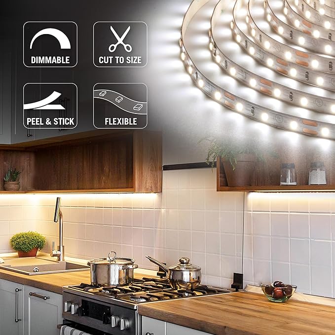 Armacost Lighting RibbonFlex Pro 12-Volt White Tape Strip Light 60 LEDs/m, 4000K Bright White, 65.6 ft (20M) 152260