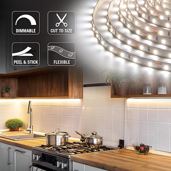 Armacost Lighting RibbonFlex Pro 12-Volt White Tape Strip Light 60 LEDs/m, 2700K Warm White, 65.6 ft (20M) 132260