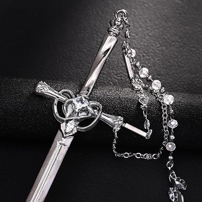 Sword Tassels Hair Pins for Women - Black Long Ancient Style Tassels Metal Chopsticks Chinese Hair Sticks Pin Decorative Black Medieval Renaissance Chinese Hair Accessories for Women Jewelry