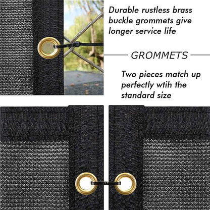 UPGRADE Privacy Fence Screen 8'x3' Black Outdoor 90% Visibility Blockage 170 GSM Mesh Shade Cover Panels for Backyard,Balcony,Home Decoration with Zip Ties,Customized Avaliable