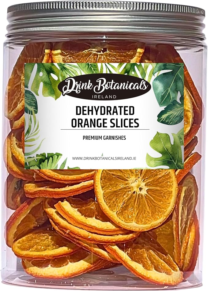 Edible Dried Mixed Flowers & Orange Slices Bundle, 100% Natural Garnish for Cocktails, Tea, Cake Decoration & Desserts, PET Jars, 7.05 oz Total