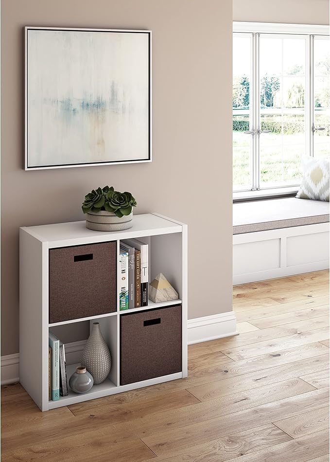 ClosetMaid 4550 Decorative Open Back 4-Cube Storage Organizer, Bleached Walnut