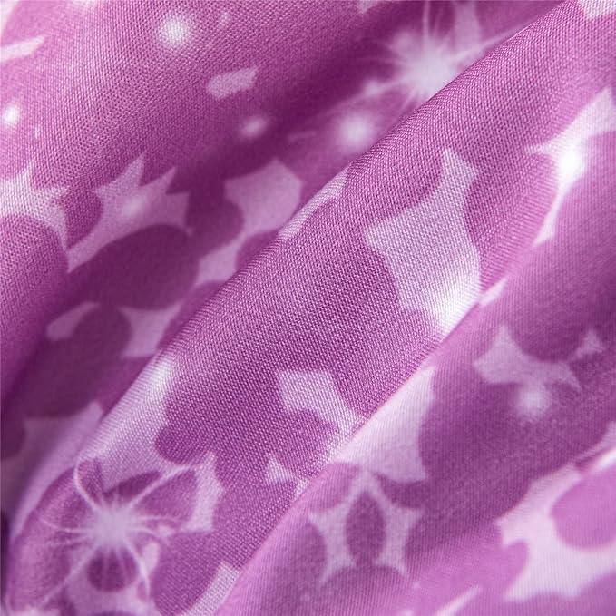 RYNGHIPY 6Pcs Full Gradient Pink Purple Glitter Comforter Sets for Teens Girls Kids, Colorful Rainbow Glitter Themed Bedding Set