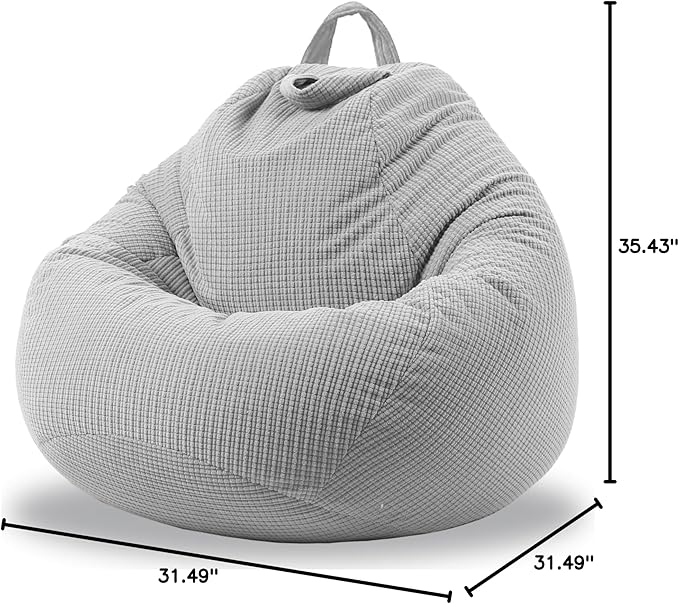 3 Ft Bean Bag Chair Cover (No Filler) Stuffed Animal Storage Bean Bag Cover for Pets Dogs/Cats Bed Corduroy Stuffed for Organizing Plush Toys