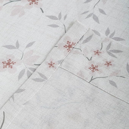 Pink Floral Pinch Pleated Linen Curtains - 2 Panels of Privacy Light-Filtering Printed Curtains Suitable for Dining Rooms and Farmhouses.40 Inches Wide by 96 Inches Long