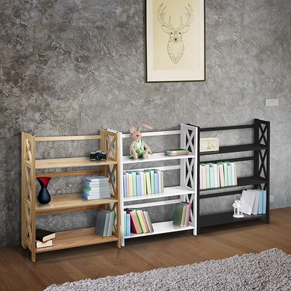 Casual Home Montego 3-Shelf White fold bookcase, 27.5" Wide