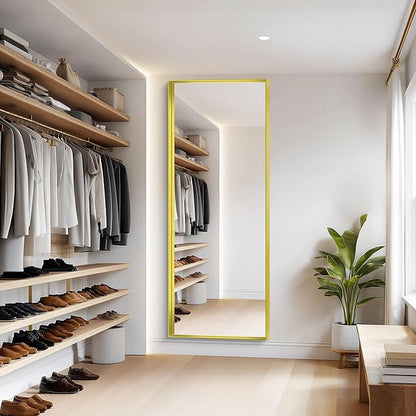 Gold Bathroom Mirror, 72x30 Inch Rectangular Framed Mirror, Large Wall Mounted Bathroom Vanity Mirror Over Sink for Bedroom,Restroom, Living Room, Hangs Vertically or Horizontally