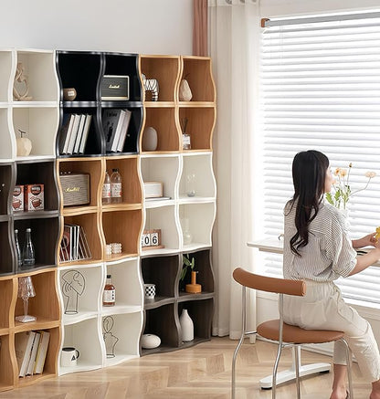 DIY Bookcase, 2 Cube Storage Organizer, Stackable Modular Book Shelf for Bedroom, Living Room, Office, Closet