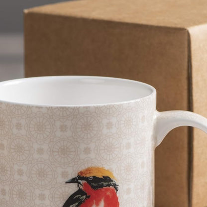 Maison d' Hermine Coffee Mug with Handles Tea Cups (15 Ounce, Pack of 1) | Fine Bone China Coffee Mugs for Hot Beverages Cappuccino Latte Home Restaurant Spring Summer -Birdies on Wire - Nuthatch