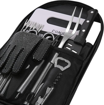 Camping Cookware Storage Bag - Camping Cooking Utensils Set Bag Camping Tool Portable Storage Bag Suitable for Knife, Fork, Spoon, Chopping Board, Chef's Knife,Kitchenware Storage