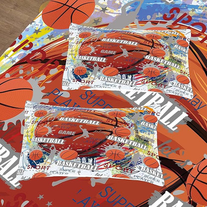 Tailor Shop Basketball Comforter Sets Full Size,Kids Bedding Sets for Boys,Basketball Bedding Sets for Boys Teens,Sport Comforter Sets with 1 Comforter 2 Pillowcases………… Pillowcases…