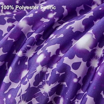 PERFEMET 6Pcs Full Size Comforter Sets for Girls Blue Purple Ombre Rainbow Kids Bedding Set Colorful Tie Dye Glitter Teen Girls Bedroom Decor Bed in A Bag