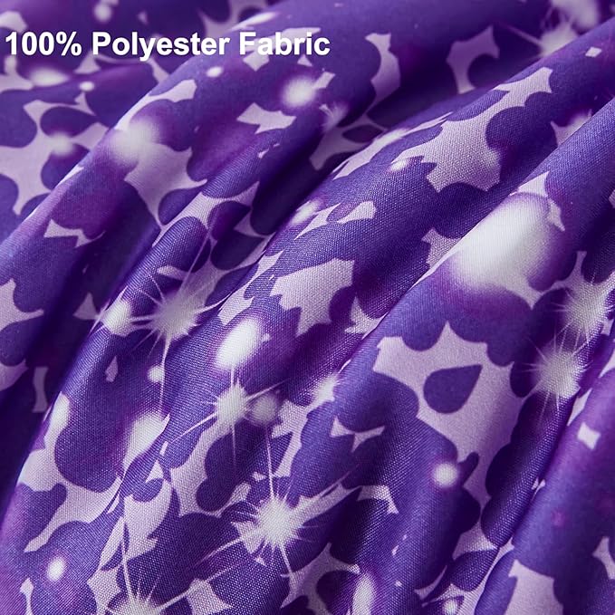 PERFEMET Blue Purple Girls Twin Comforter Set with Sheets, 6Pcs Glitter Tie Dye Rainbow Kids Girls Bedding Sets, Sparkle Gradient Ombre Bed in A Bag for Bedroom Decor