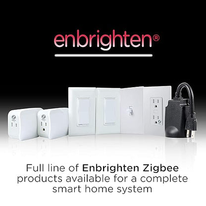 Enbrighten Zigbee Dimmer, QuickFit & SimpleWire, Pairs Directly with Echo 4th Gen/Echo Show 10/Echo Studio/Echo Plus/Eero Pro 6, Compatible with Alexa, Google Assistant, White & Light Almond, 43082